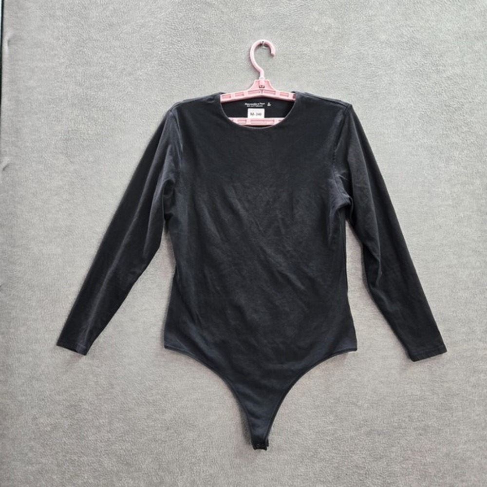 Abercrombie & Fitch Women XL Black Bodysuit Long Sleeve Soft A&F Collection